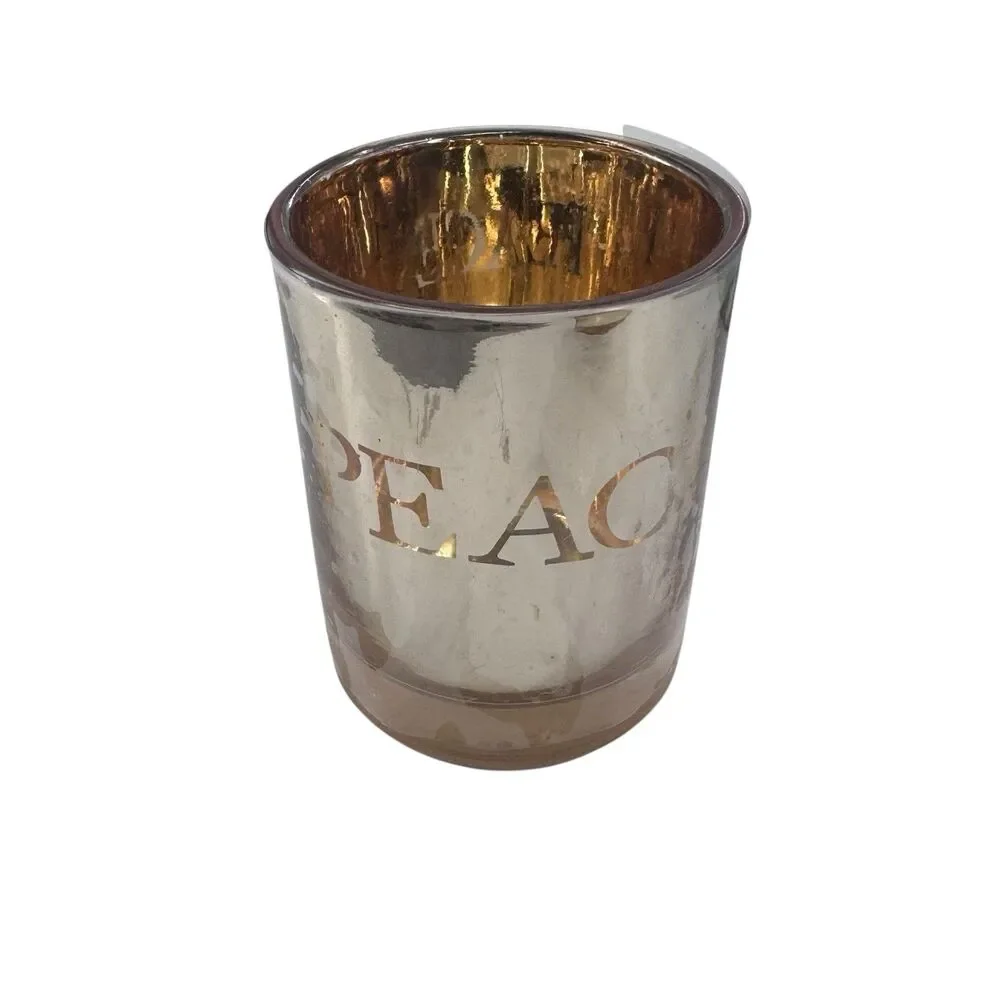 Restoration Hardware 3 Christmas Tealight Holders Votive Gold Mirror Finish